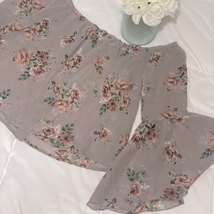 Charlotte Russe - Floral - Sheer - Off The Shoulder -